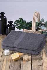 100% Cotton Gray Set of 2 Bath Towels - Set of 2 90x150 - Swordslife