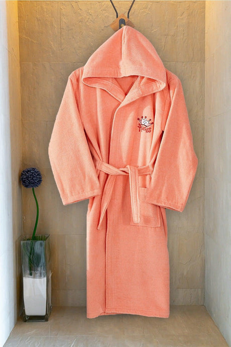 100% Cotton Teen Robe Salmon