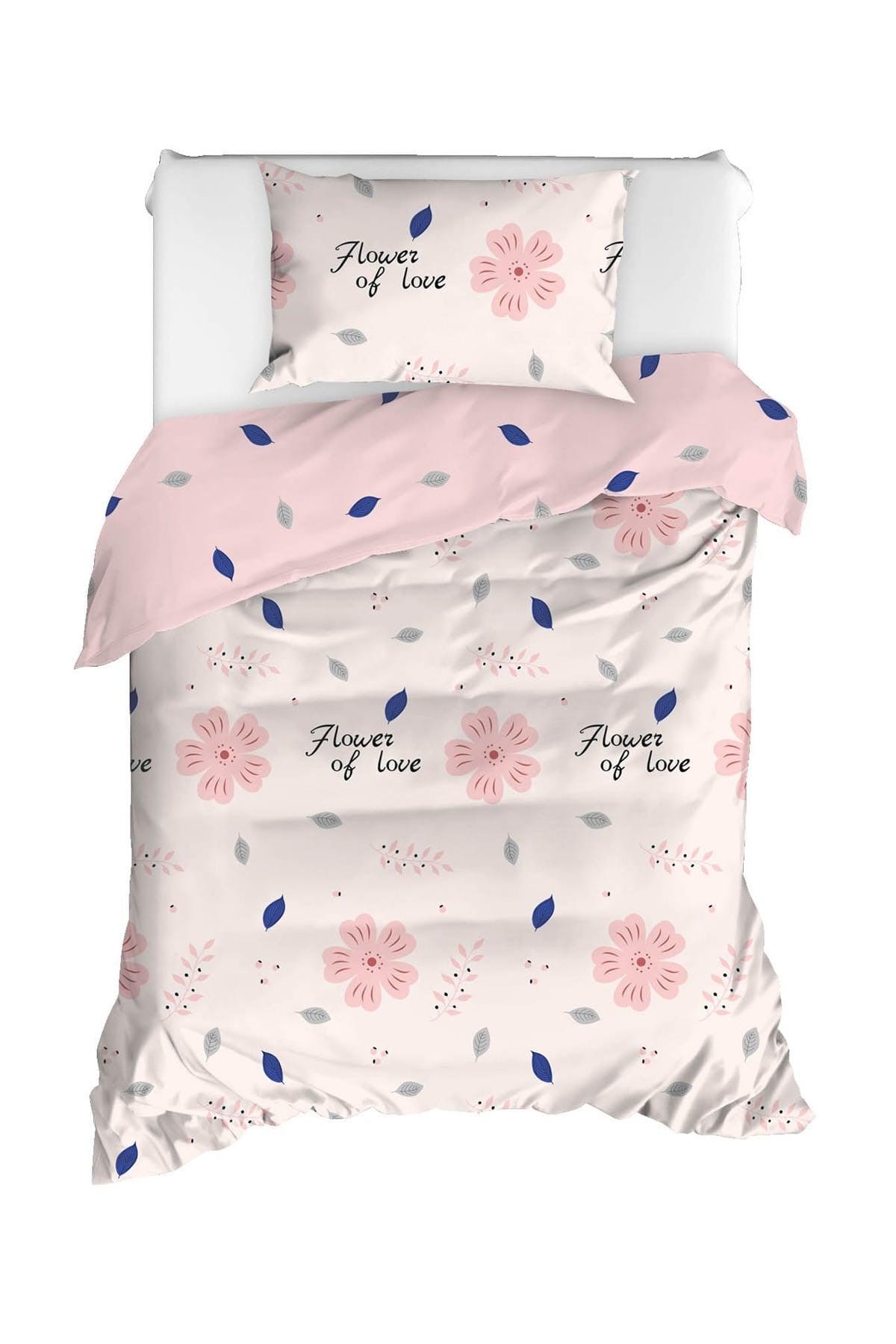 100% Natural Cotton Single Duvet Cover Set FlowerOfLove Powder - Swordslife