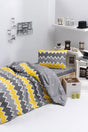 100% Natural Cotton Single Duvet Cover Set Zigros Yellow - Swordslife