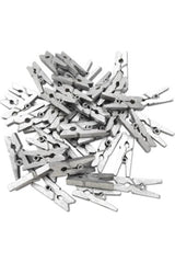 100pcs Silver Wooden Pegs 2.5cm (10pcs)