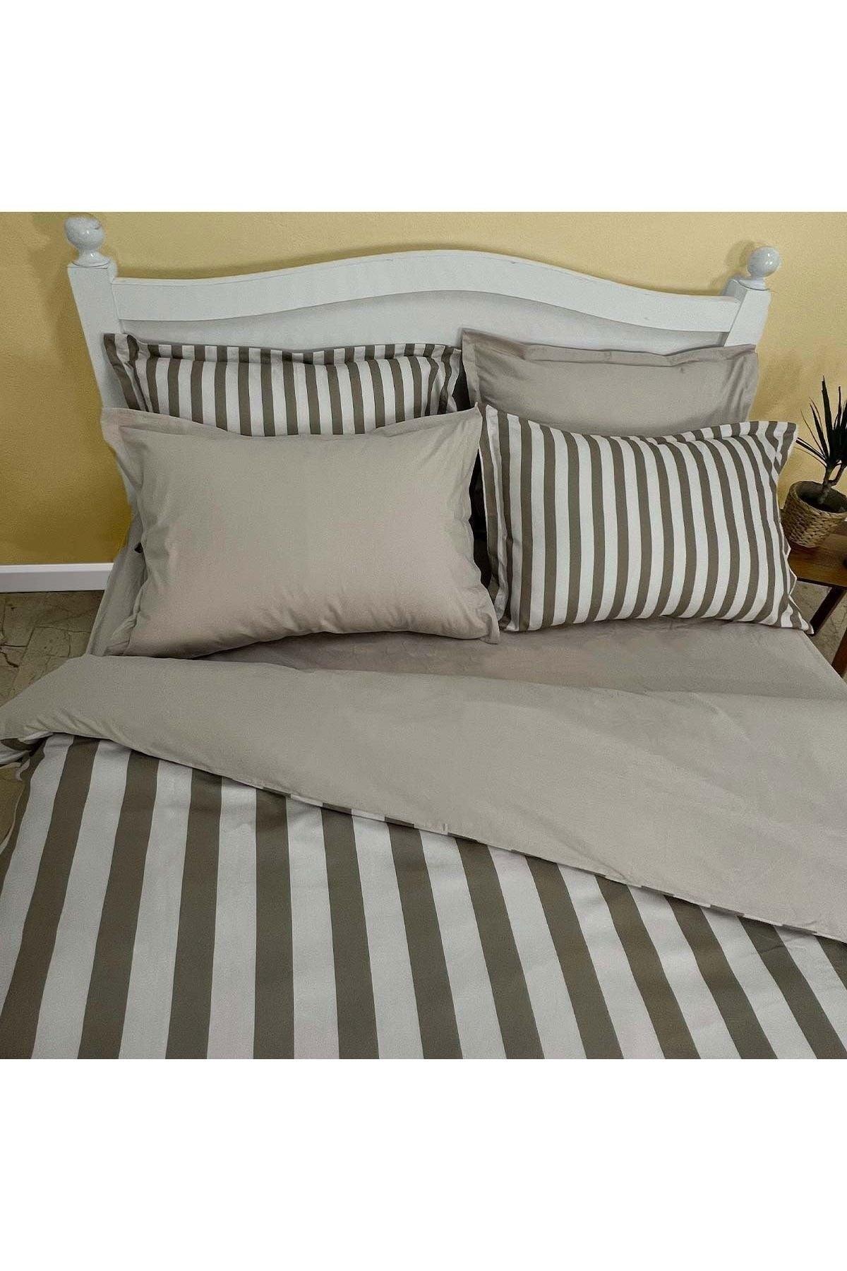 100% Cotton Satin 6 Piece Gray Grenada Double Duvet Cover Set - Swordslife