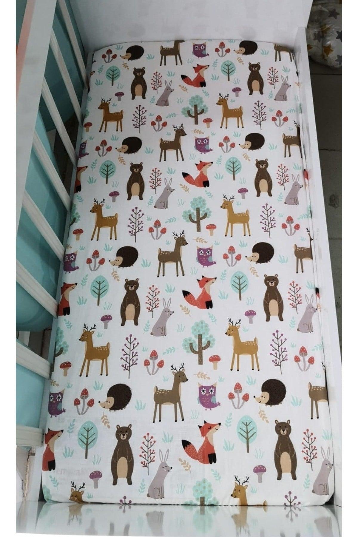 100% Cotton Baby Kids Elastic Bed Sheet 120x200 (2 Pieces) Roe And Nature - Swordslife