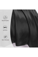 100% Satin 50x70 Cm 2 Pieces Satin Pillow Cover & 2 Pieces Buckle Black Color - Swordslife