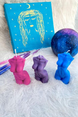 100% Soy Galaxy Vanilla Scented Venus Female Decorative Body Candle Set of 3 - Candle Base - Swordslife