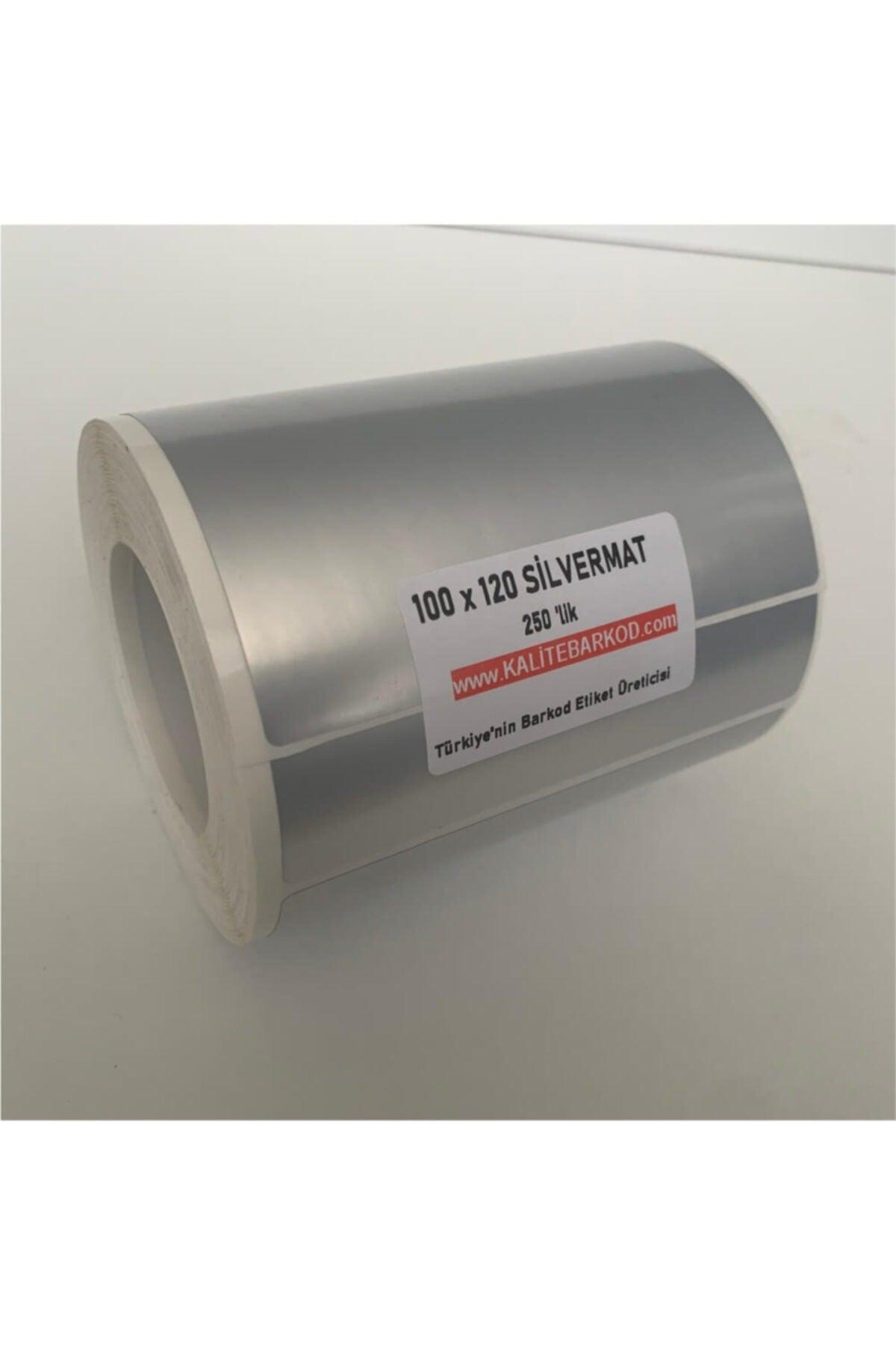 100x120 Silvermat Label | Metallized Gray