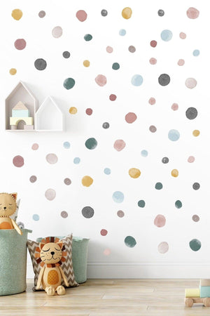 112 Piece Pastel Watercolor Wall Sticker Set
