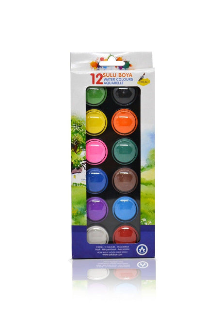 12 Color Pastel Colors Watercolor (Brushed)