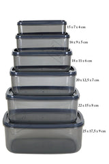 Set of 12 Rectangular Sweet Storage Container Set - Platin Series - Swordslife