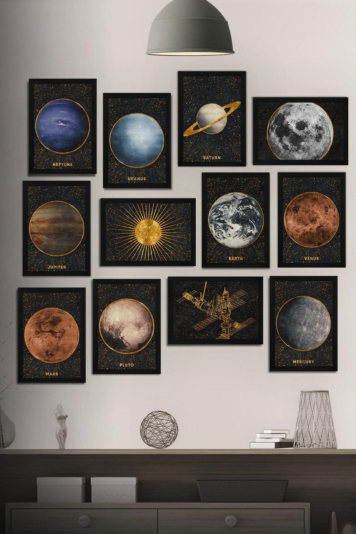 12 Piece Frame View Planets Galaxy