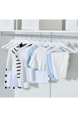 12 Pcs Closet Plastic Baby And Child Clothes Hanger White - Swordslife