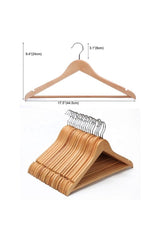 12 Pieces Varnished Wooden Clothes Hanger 1 Quality