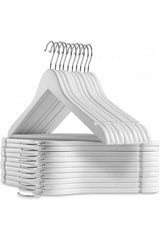 12 Pieces - White Wood Look Plastic A Quality Hanger, Clothes and Clothes Hanger - Swordslife