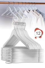 12 Pieces Wooden Look Plastic Clothes Hanger - Swordslife