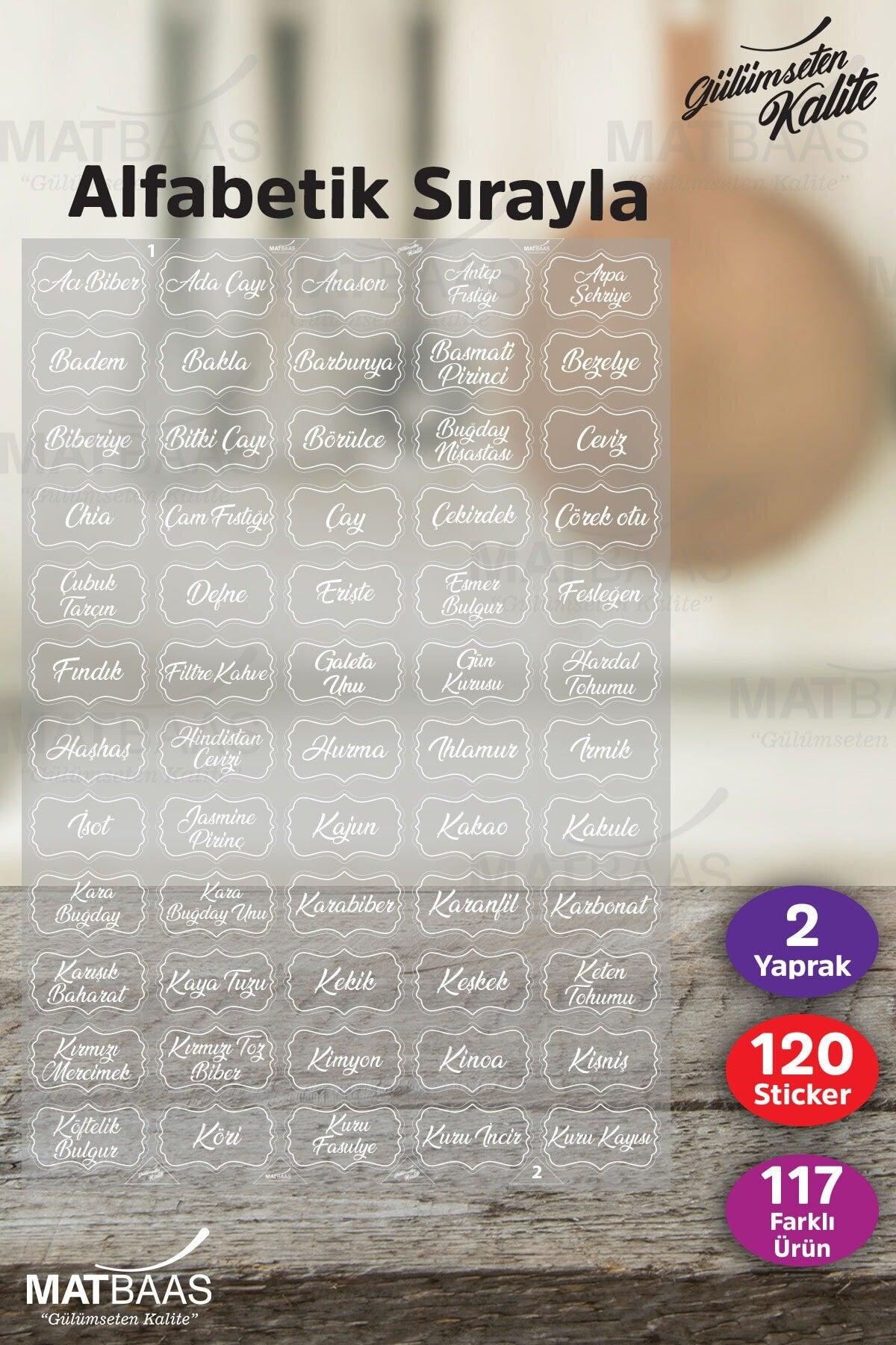 120 Pieces Transparent White Printed Spices