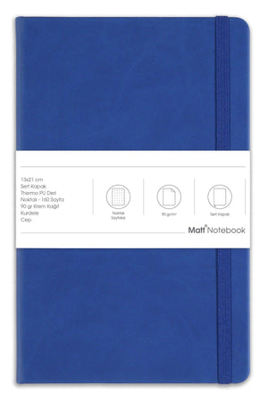 13x21 Elastic Notebook Dotted Navy Blue