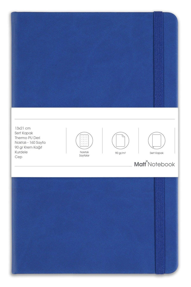 13x21 Elastic Notebook Dotted Navy Blue