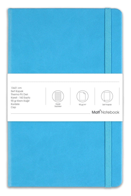 13x21 Elastic Notebook Square Turquoise