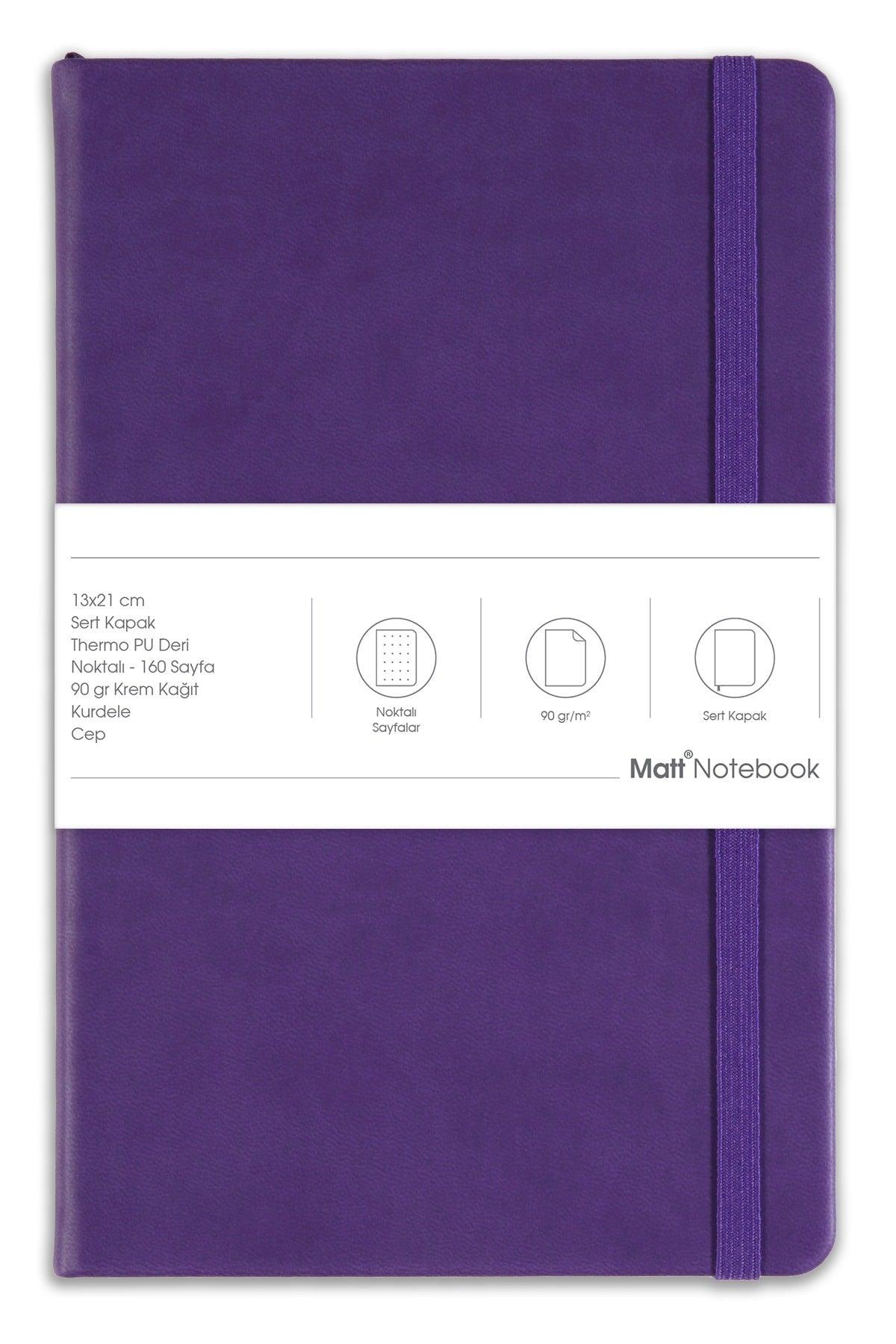 13x21 Rubber Notebook Dotted Purple