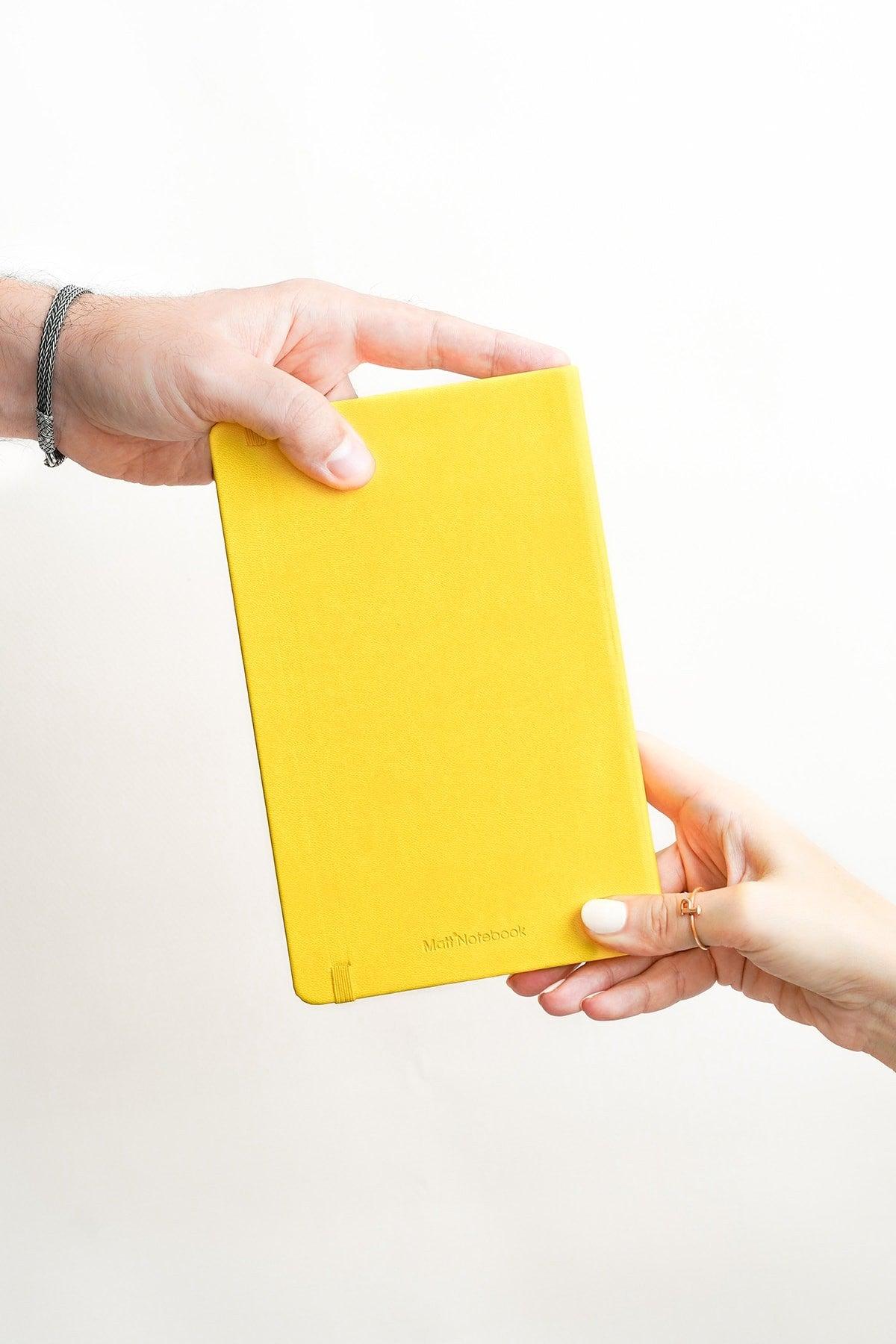 13x21 Rubber Notebook Dotted Yellow