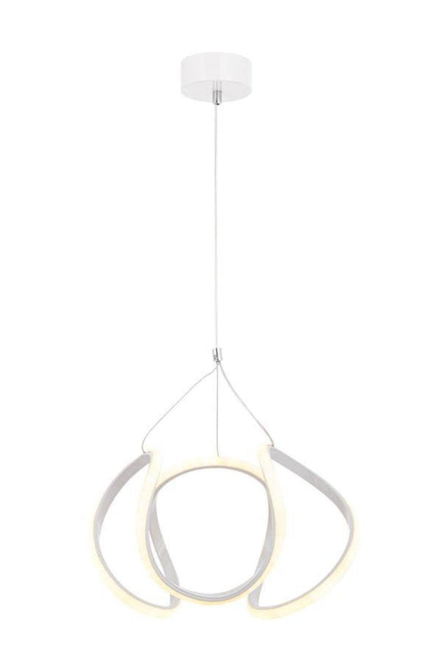 1636-1 B Led Single White Chandelier 30x80 cm - Swordslife