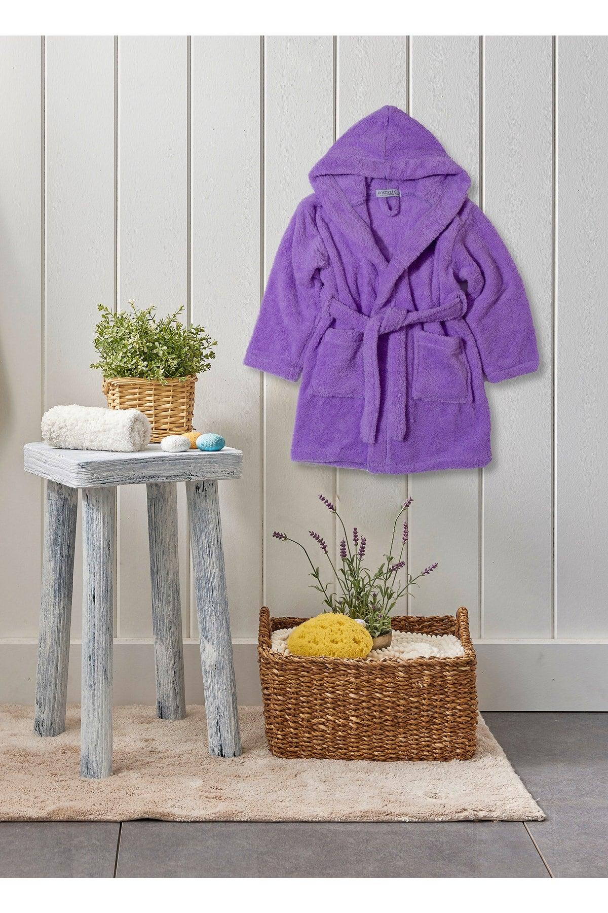 Welsoft Hooded Kids Purple Bathrobe - Swordslife