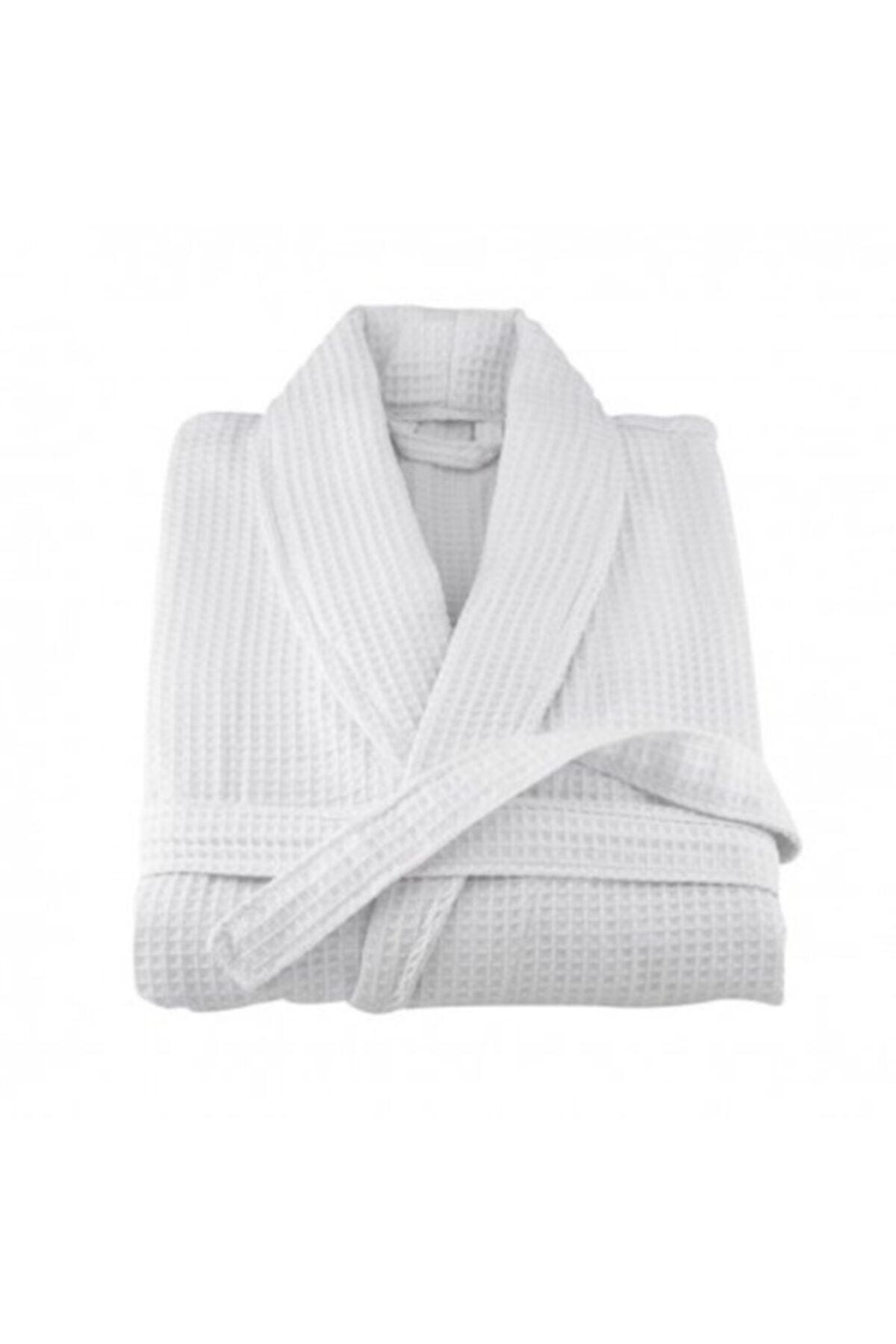 White Cotton Waffle Pique Hotel Bathrobe - Swordslife