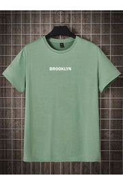 Black Street Men'S Mint Green Brooklyn Printed Oversize Crew Neck Short Sleeved Tshirt