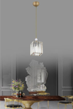 Dolunay Single K-15 Stone Installation 14 Cm Antiqued Luxury Crystal Stone Chandelier