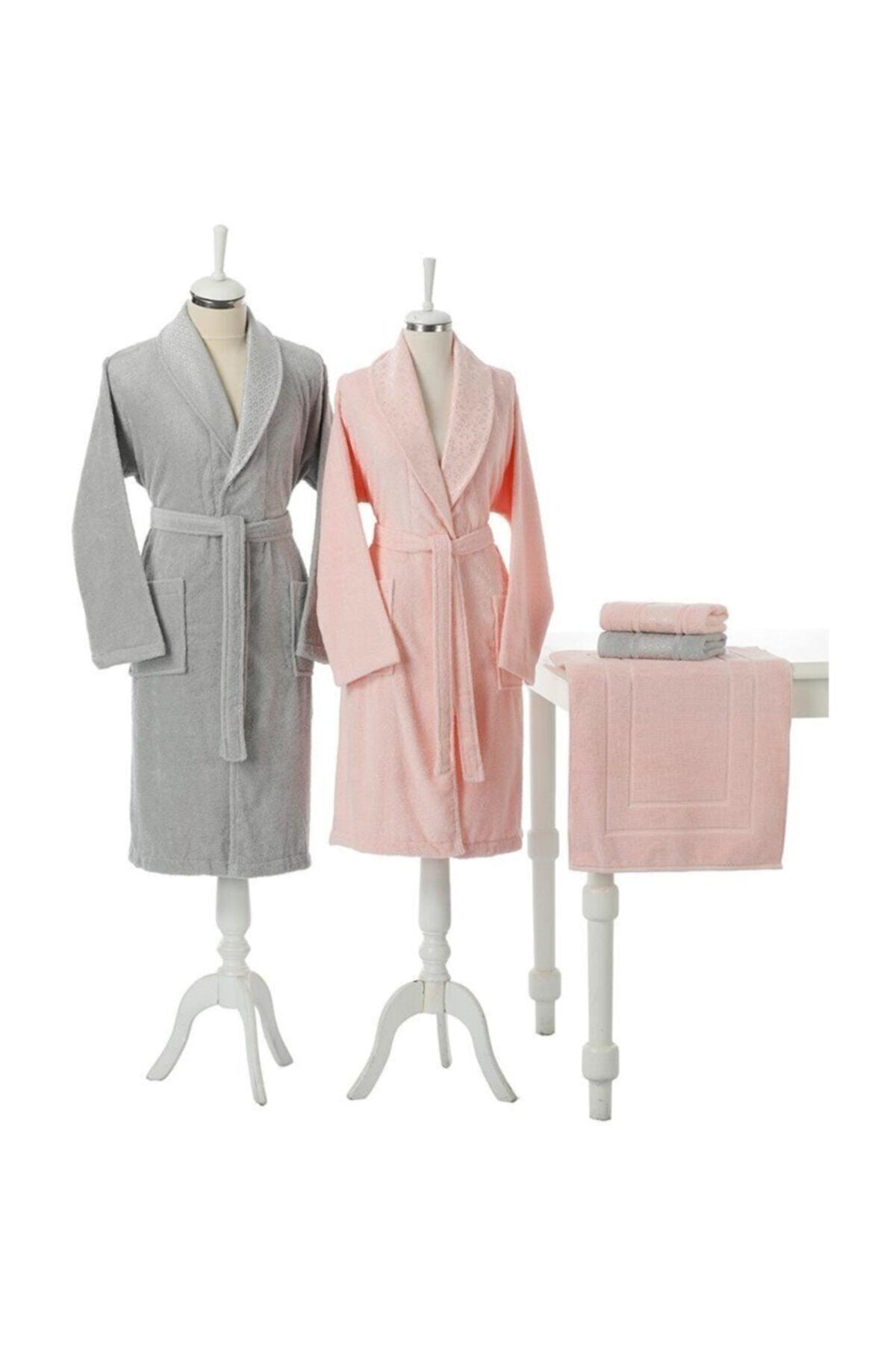 Camellia Happy Family Set Bathrobe Set Gray - Pink - Swordslife