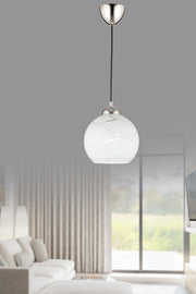 Suyolu Single Pendant Lamp-Chrome-Blown Glass