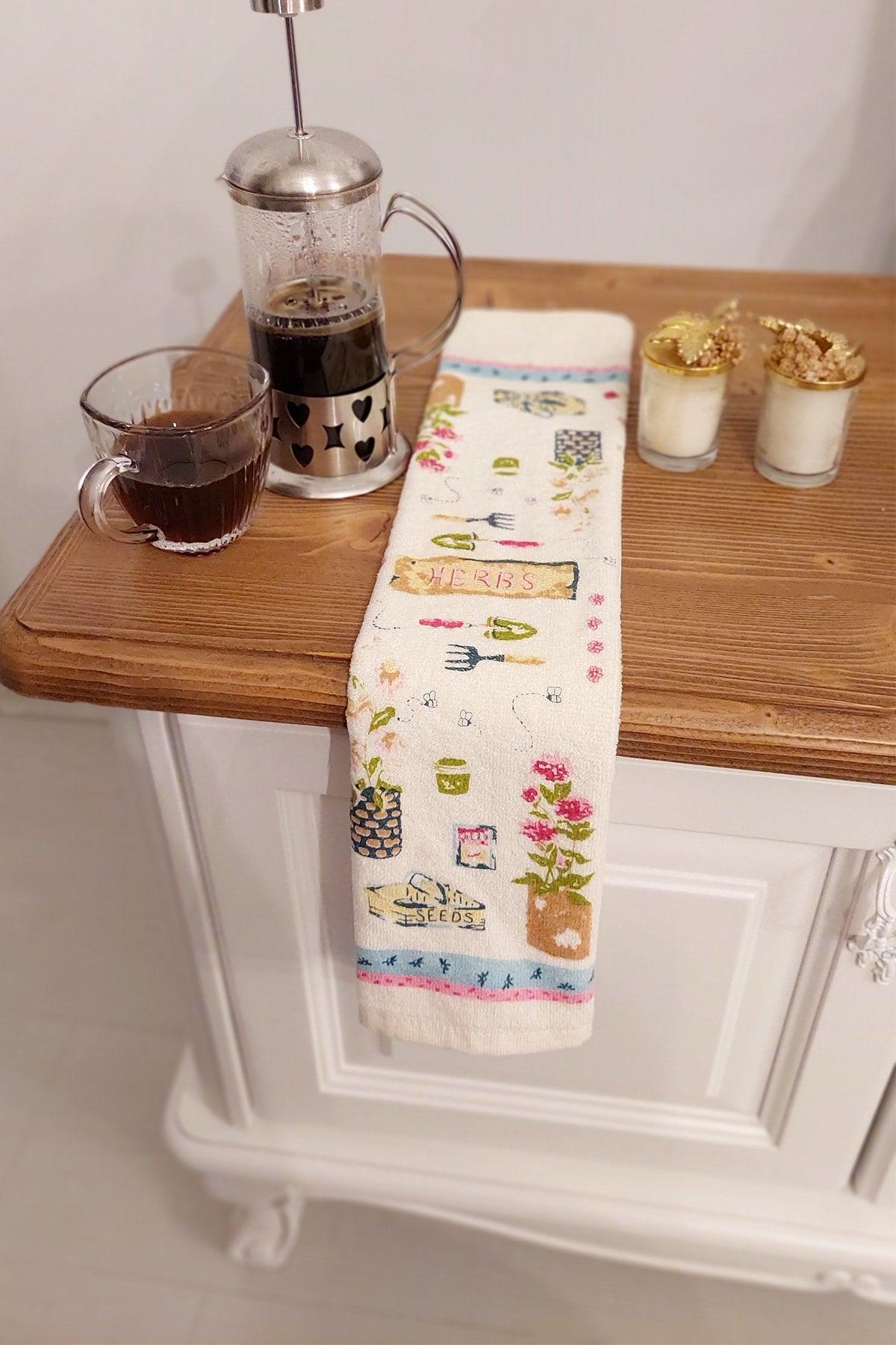 Kitchen Cotton Printed 30x50 Cm Hand Face Kitchen Towel Soft Patterned Water Absorbent Towel - Swordslife