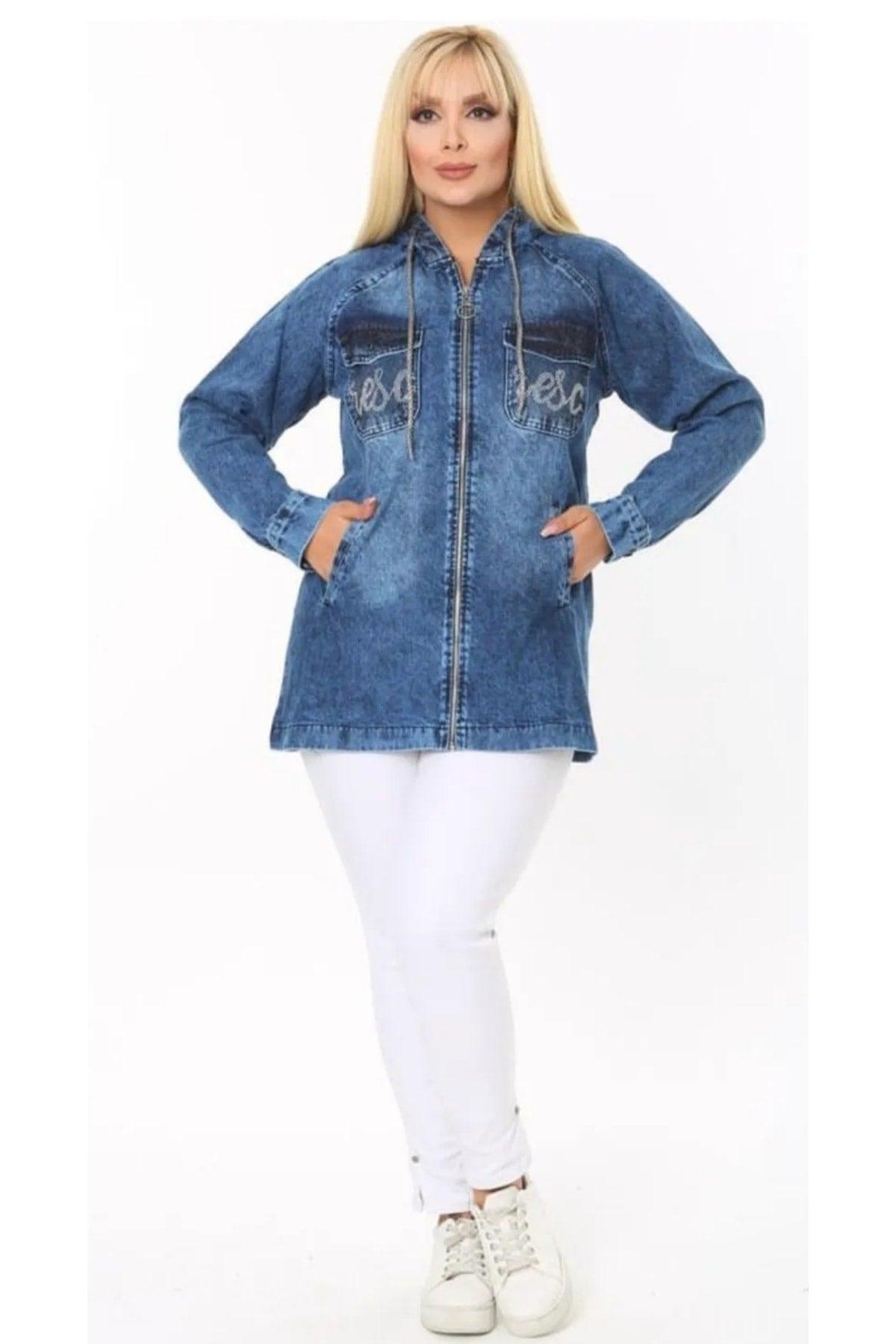 A87 Large Size Denim Jacket with Grinding - Swordslife