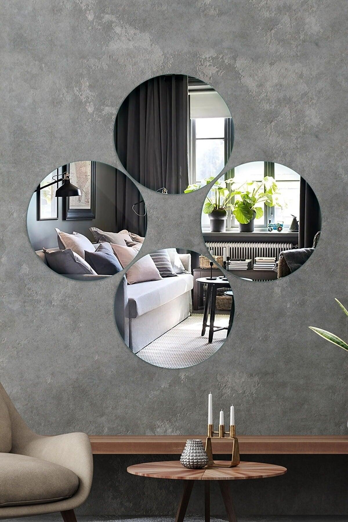 Mirror 4 Pieces Round Decorative Wall Mirror 25cm - Swordslife