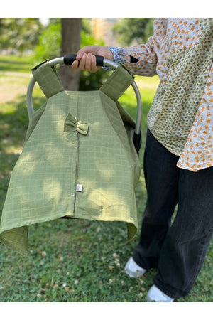 Run Baby Muslin Fabric Pushchair Cover (Green) 75X100Cm