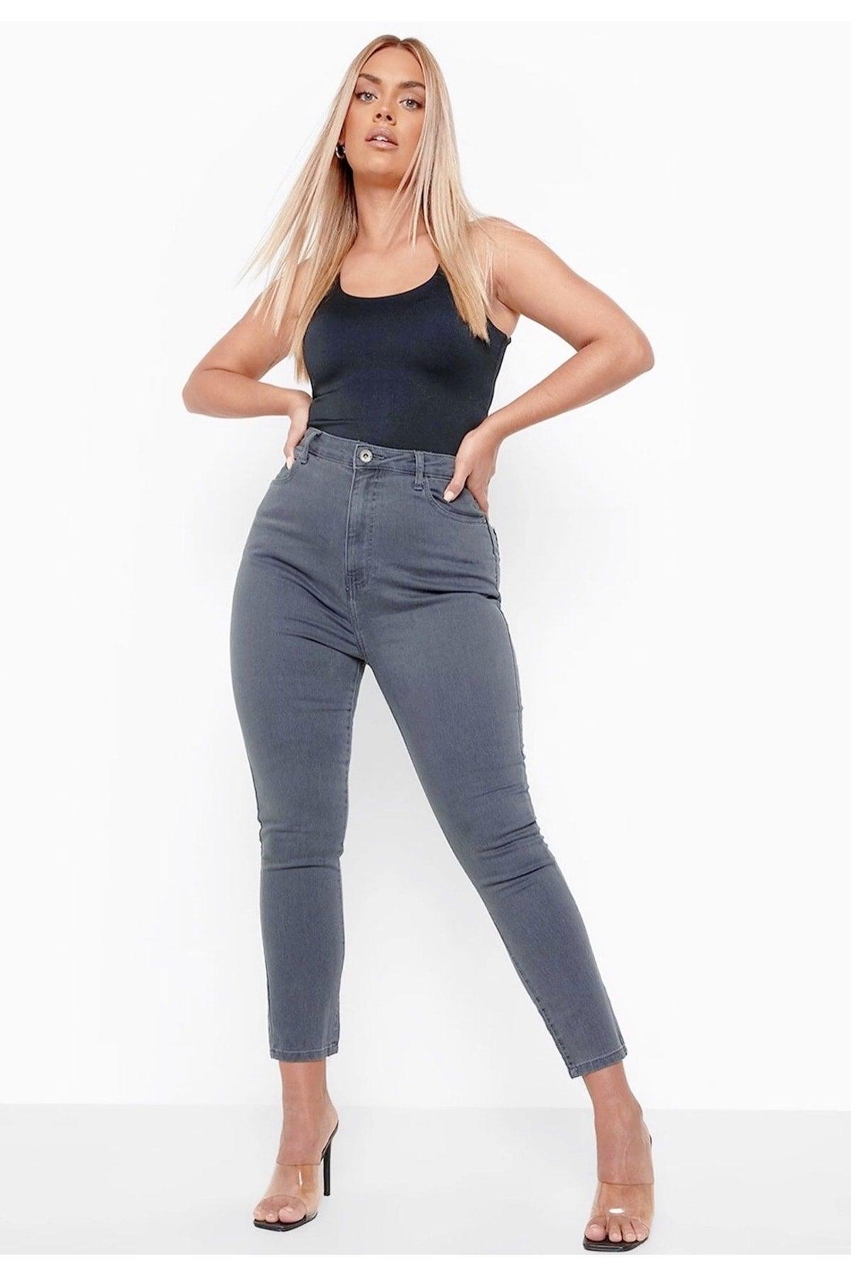 Sinemstyle Plus Size Lycra (( Gray Gathering )) Jeans - Swordslife