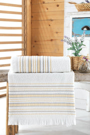 Jacquard Fringed Bath Towel Set of 2 - Swordslife