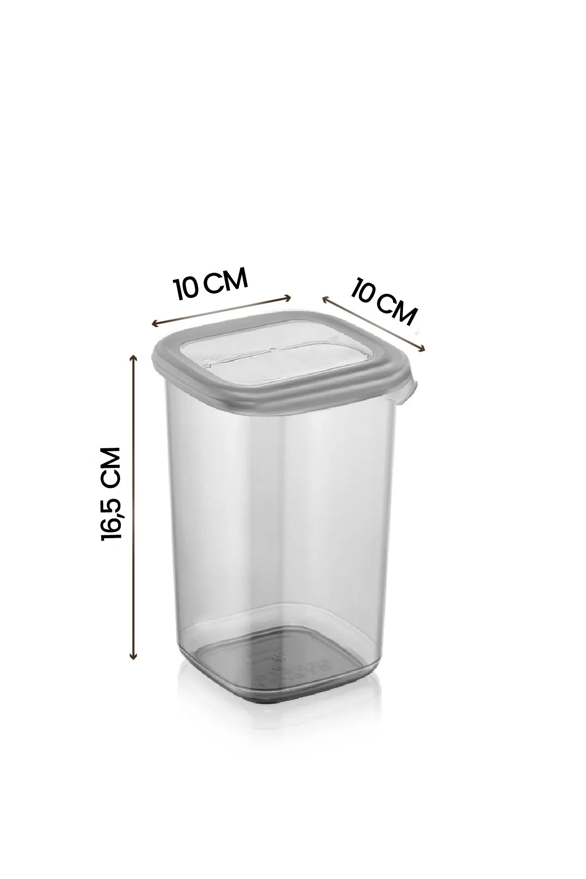 12 Liters Large Square Storage Container Set With Label 1.2Lt Anthracite Food Jar Set