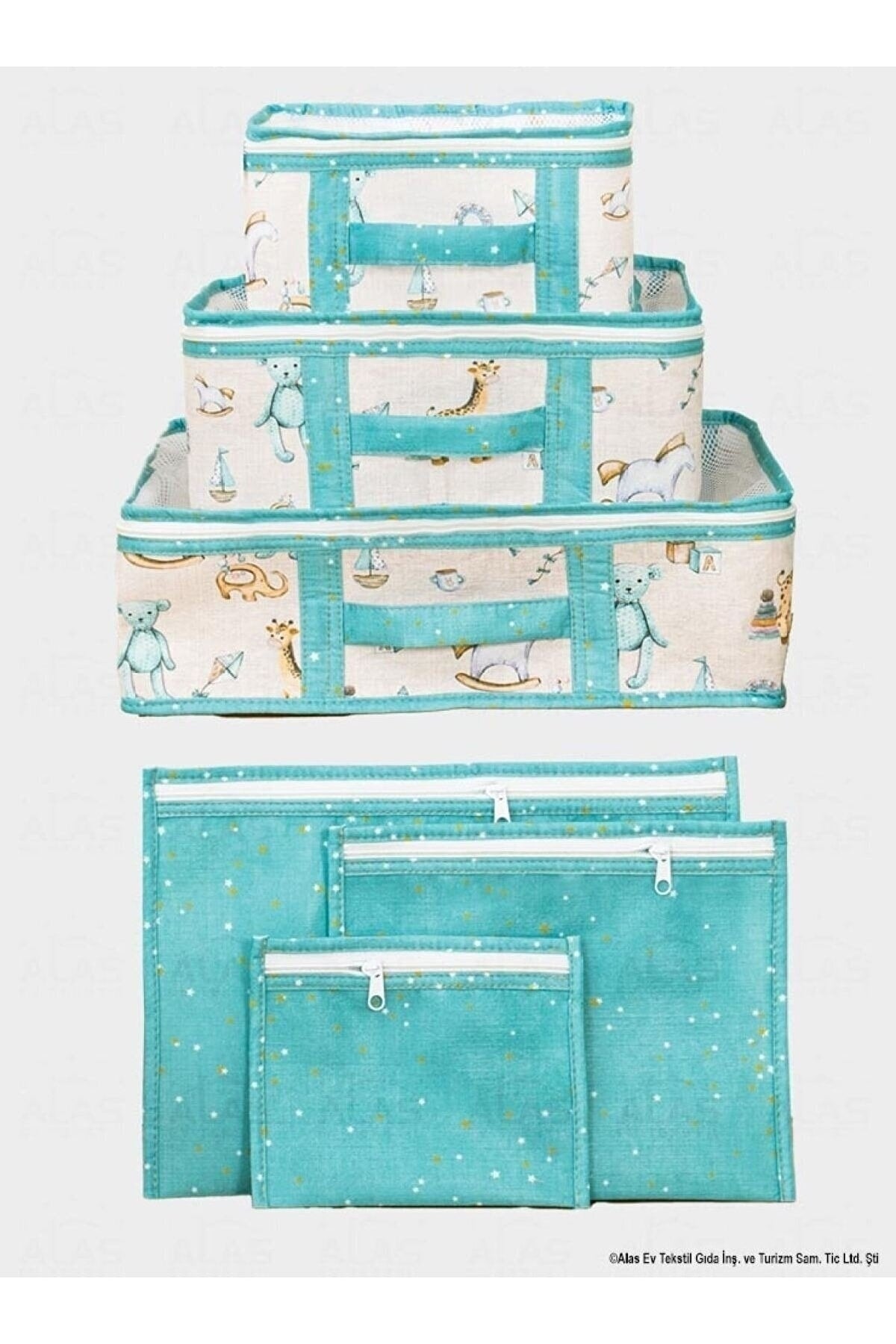 Baby Birth Bag Multi-Use Organizer 6 Pcs (Blue)