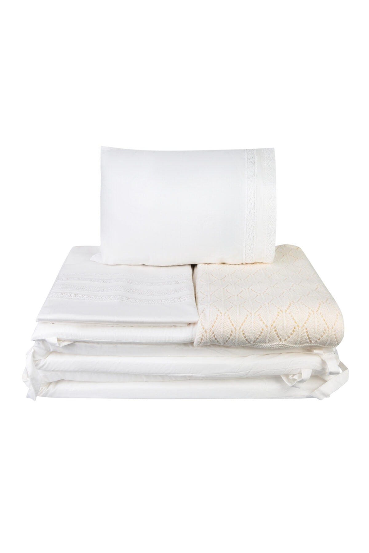 Snowy Owl Ecru Lacy Private Baby Set