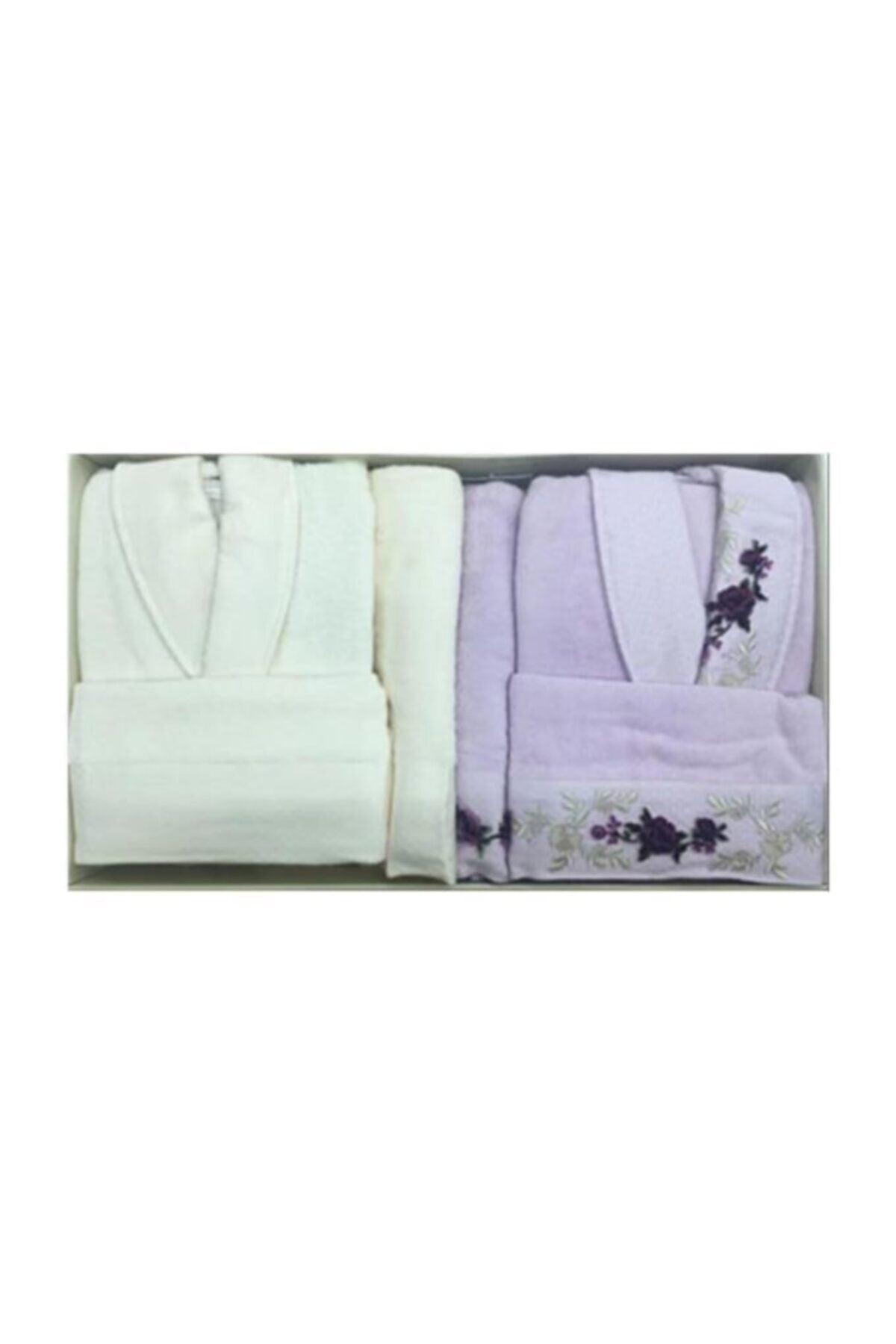 Magnolia Family Bathrobe Set Cream-lilac - Swordslife