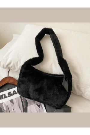 Black Shoulder Small Plush Bag