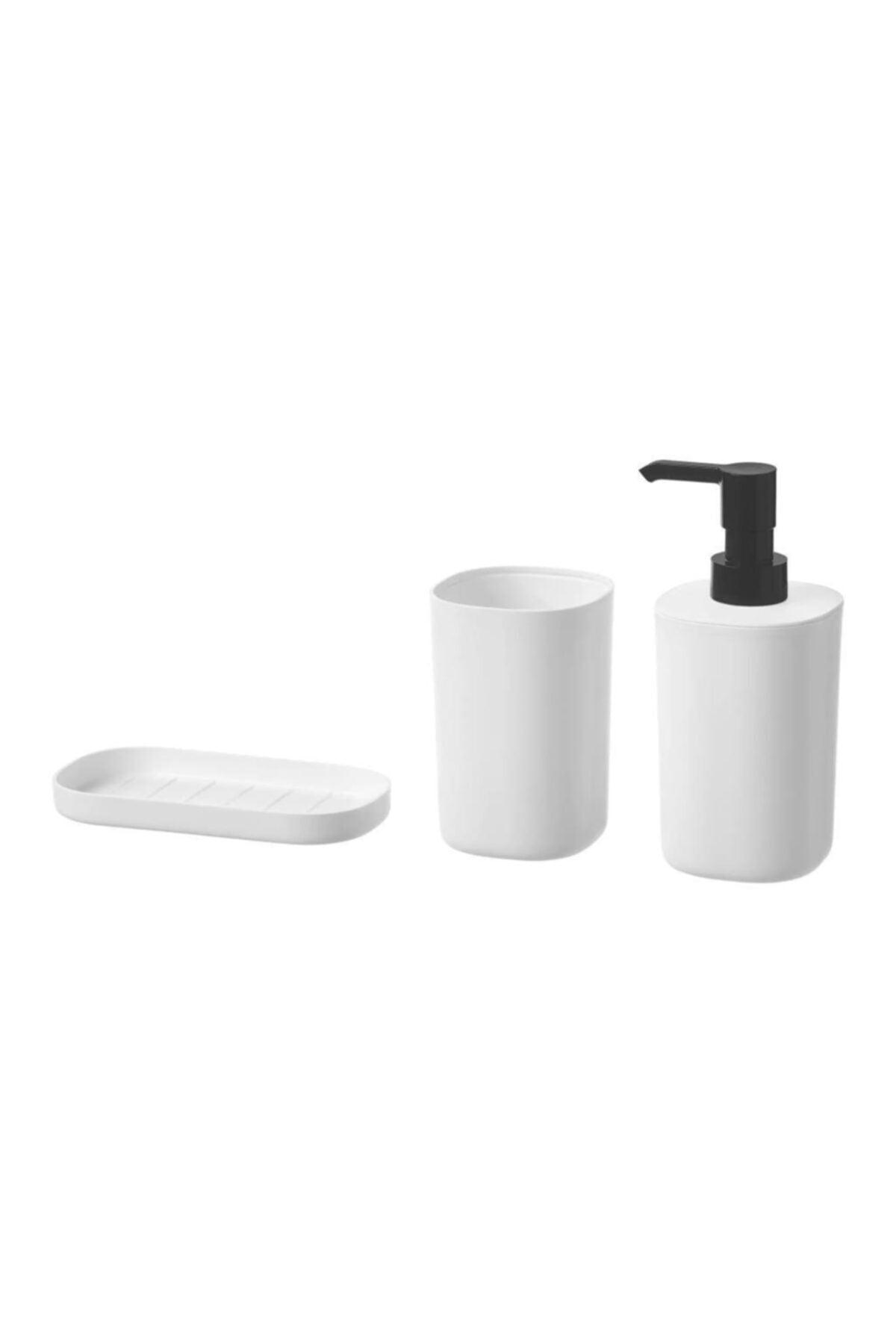 Storavan 3 Pcs Bathroom Toilet Soap Dispenser Brush Holder Set - Swordslife