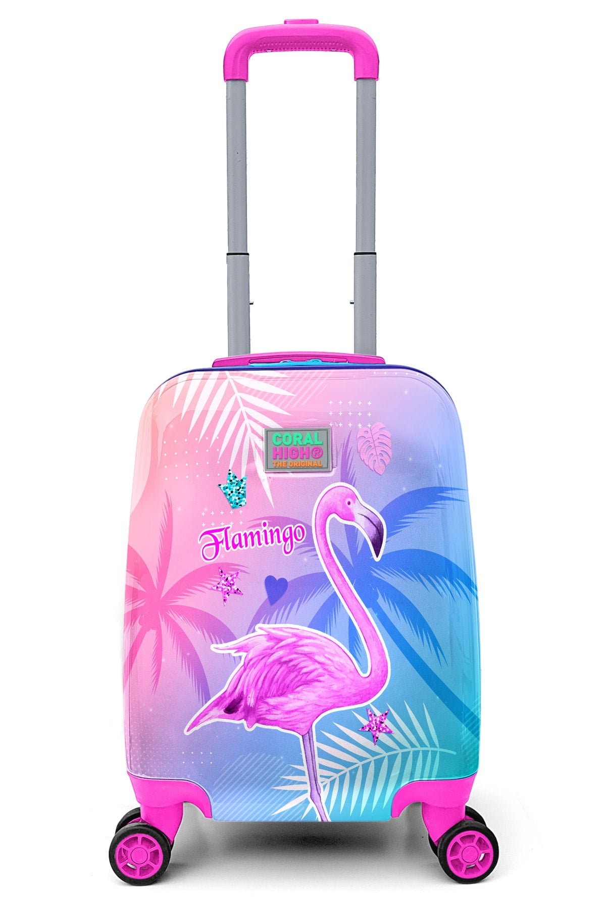 Kids Lavender Pink Flamingo Patterned Luggage 16708