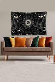 Black Star Map Patterned Stain Resistant Velvet Fabric Wall Covering Tapestry Tapestry - Swordslife