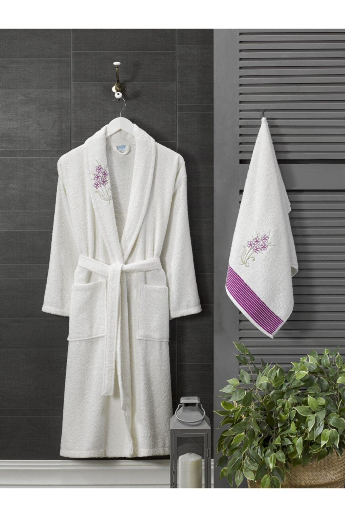 Şilay Towel Bathrobe Set of 2 Light Cream Ladies - Swordslife