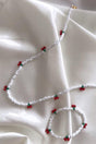 Cherry Model Sand Bead Necklace Bracelet Set - Swordslife
