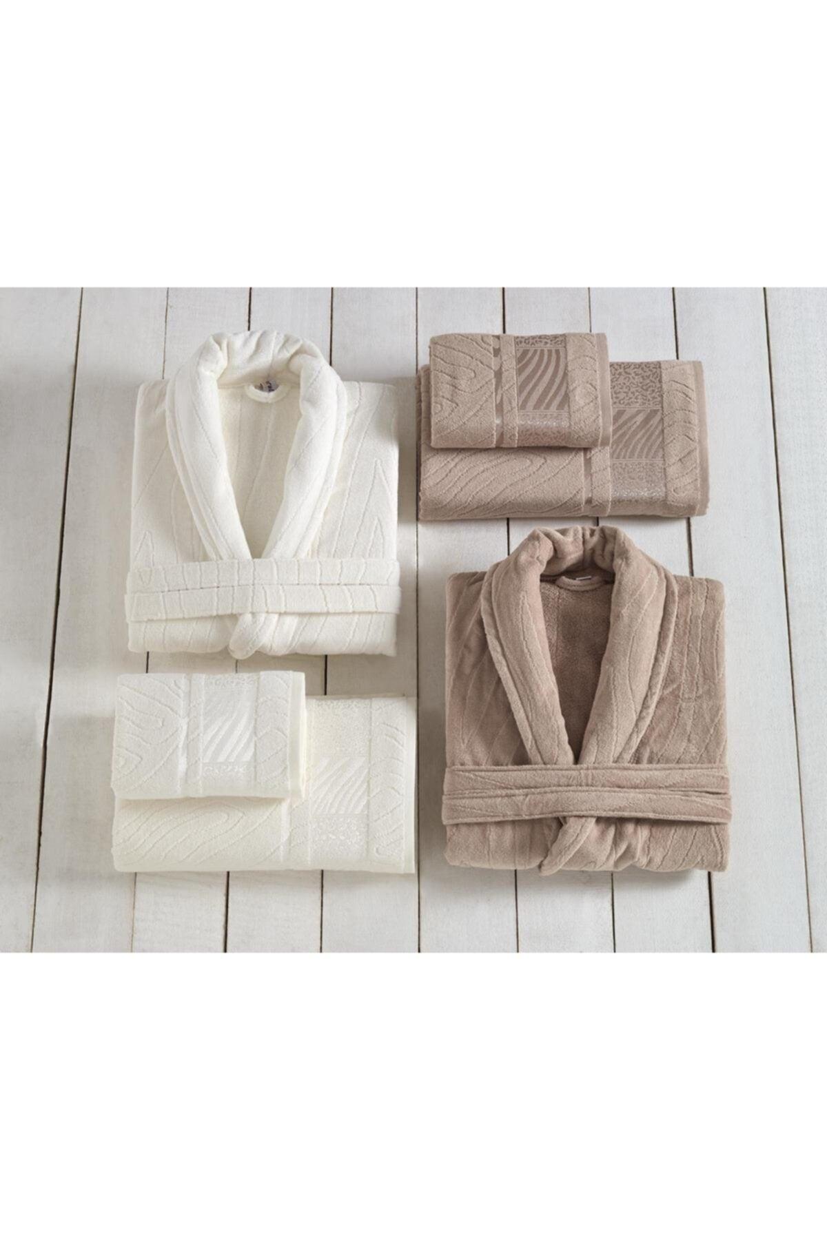 Velvet Jacquard Bathrobe Set 6 Pcs - Swordslife