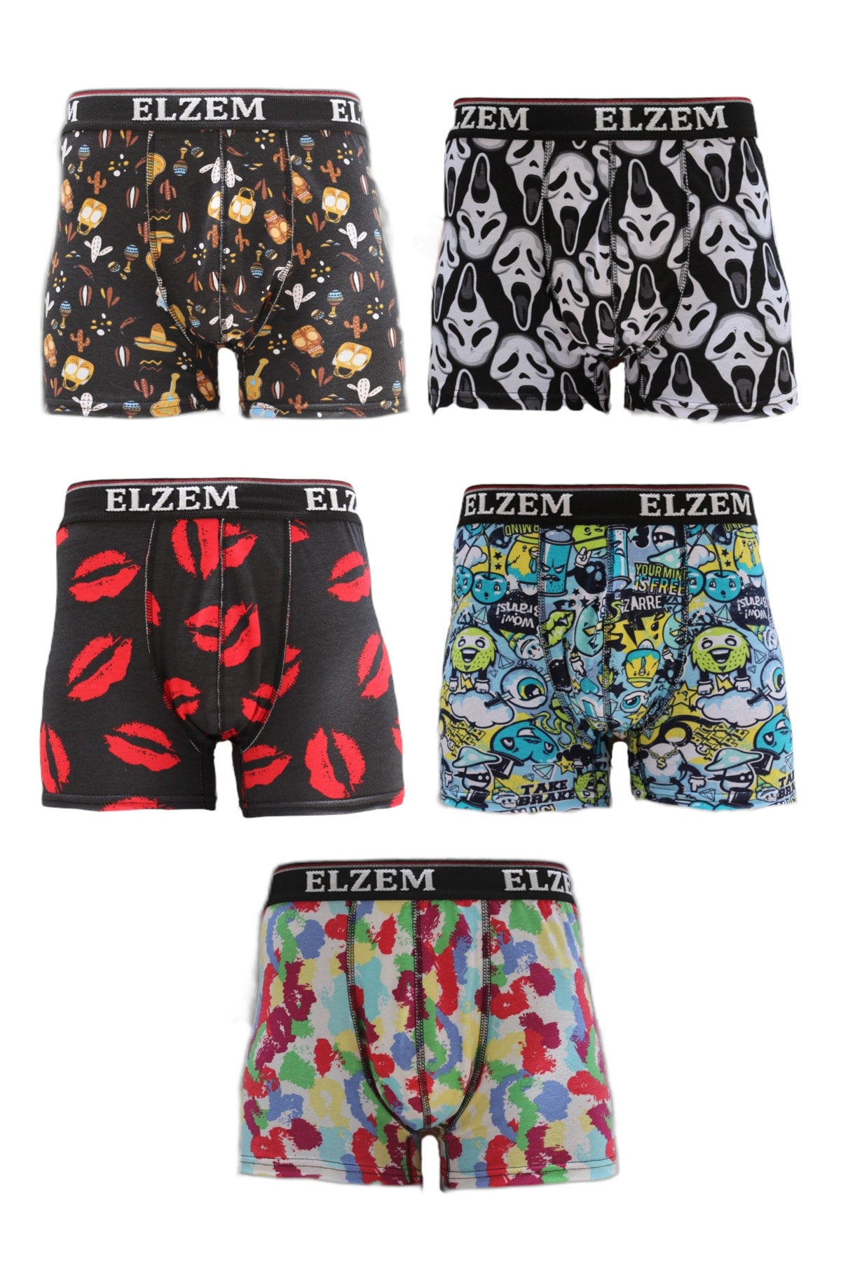 Cotton Lycra Premium Quality Patterned 5-Pack Men'S Boxer