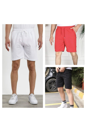 Slim Fit Unisex Men'S 3 Piece Shorts